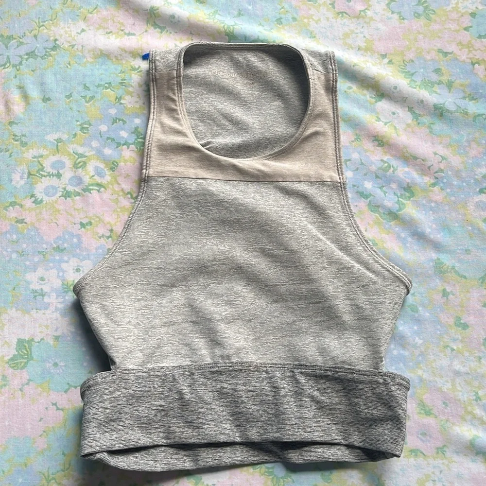 Outdoor Voices‎ | Colorblock High Neck Sports Bra XS Gray Cutout Activewear - Picture 3 of 6